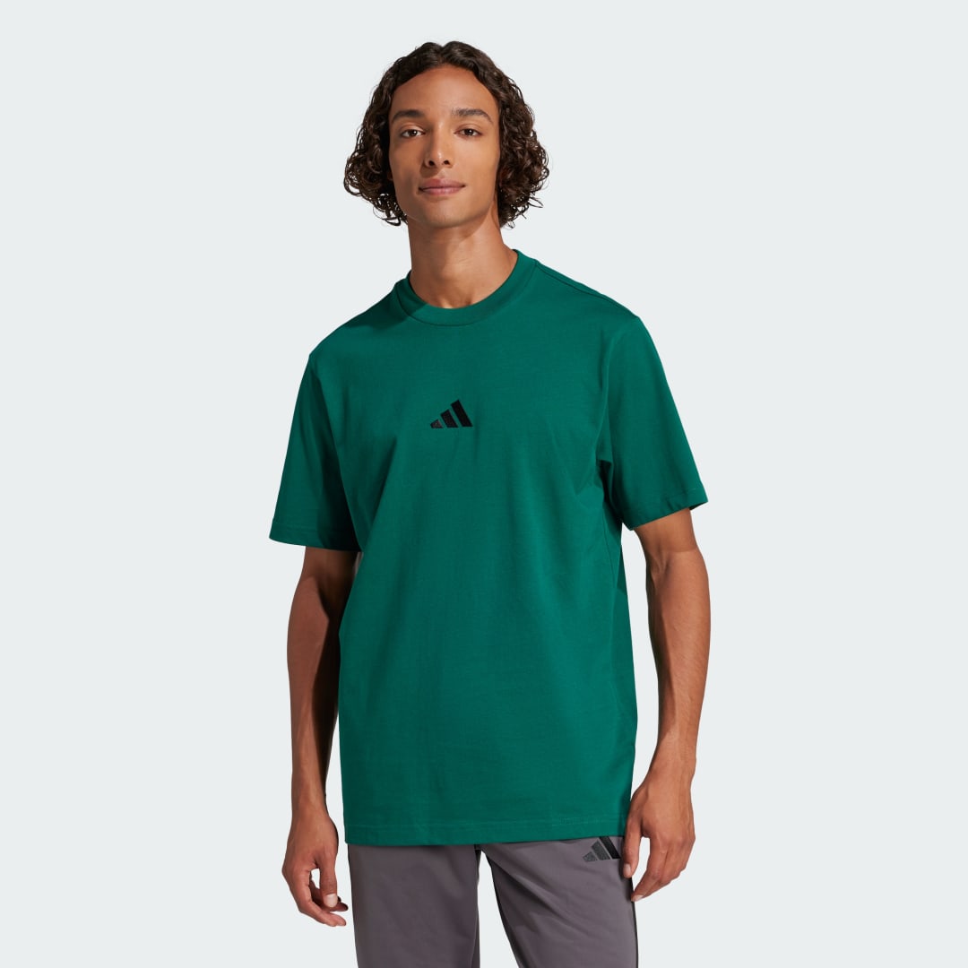 adidas T-shirt Jersey Petit Logo Essentials Collegiate Green / Black