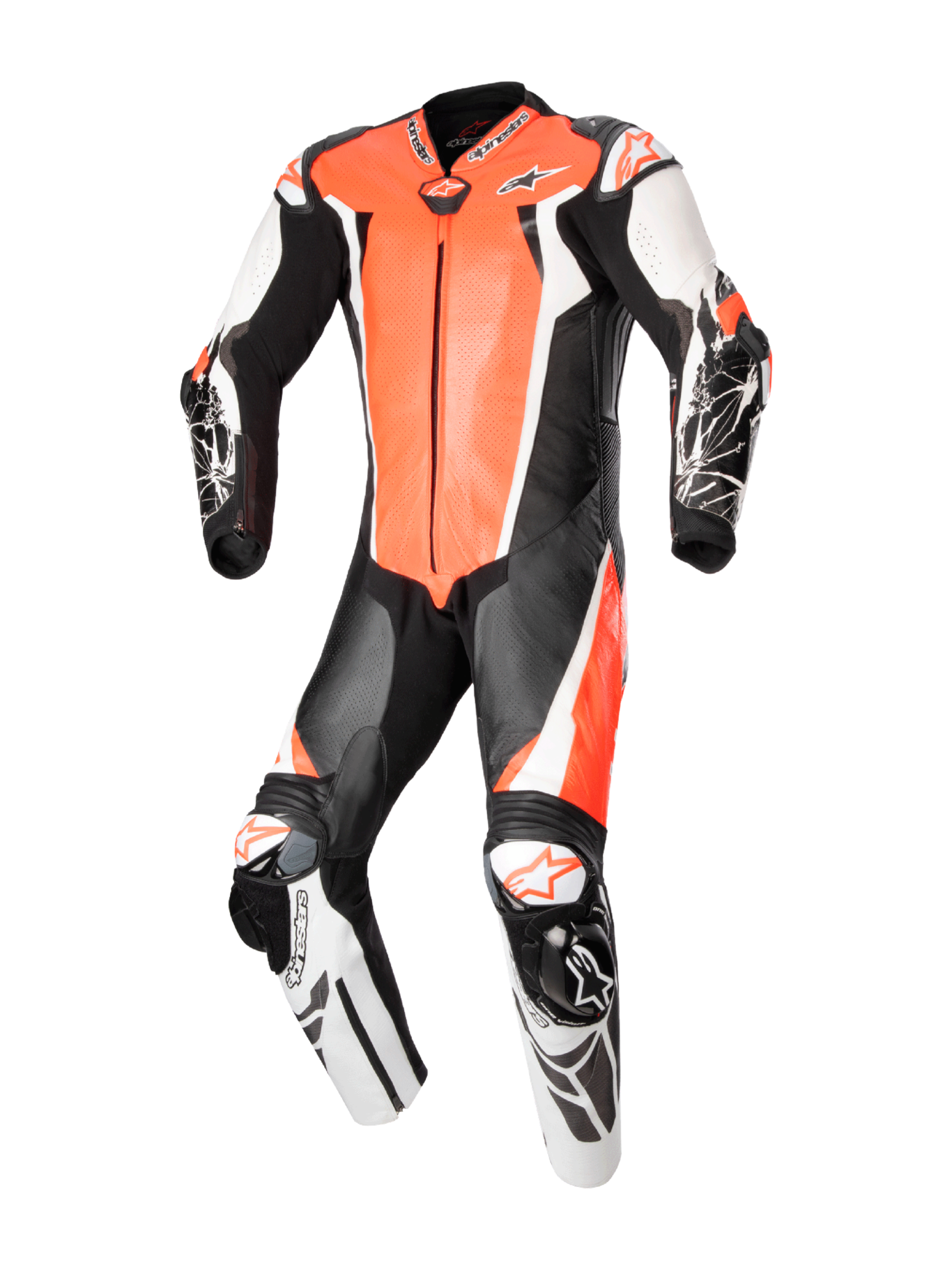 Alpinestars Absolute V2 Costume en cuir de moto une pièce Rouge/Blanc/Noir pour homme
