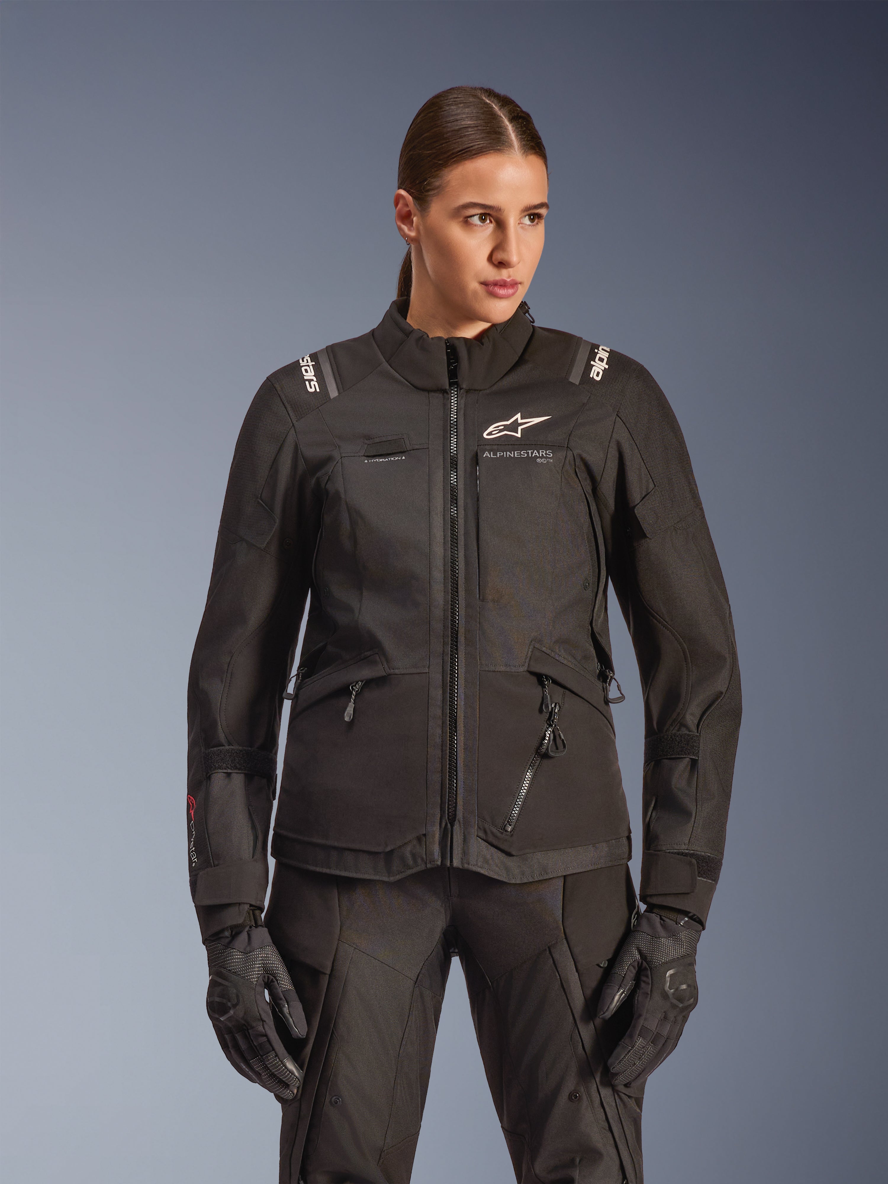 Alpinestars Stella Andes V4 Drystar imperméable dames moto textile veste noir pour femme
