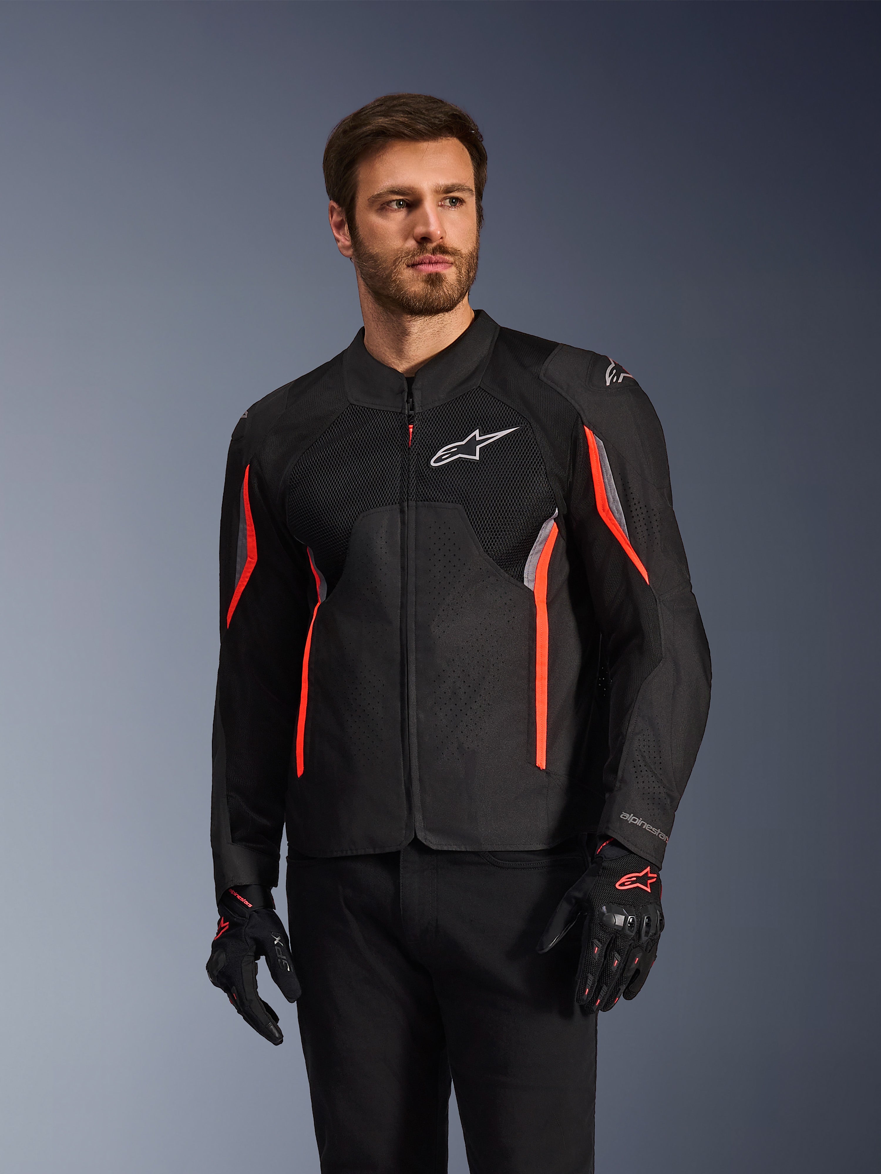 Alpinestars Veste Air AST V3 Black Dark Gray Red Fluo Black