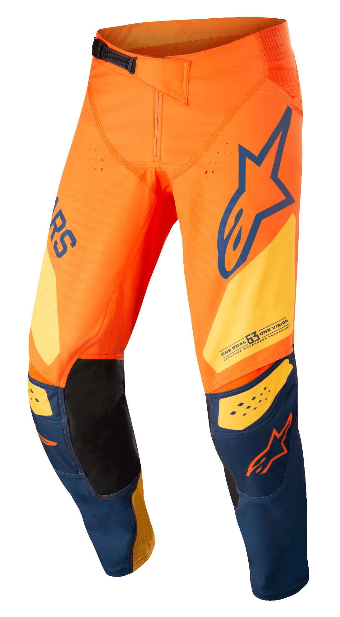 Alpinestars Pantalon Techstar Factory Orange Dark Blue Warm Yellow, Taille: 34 pour homme
