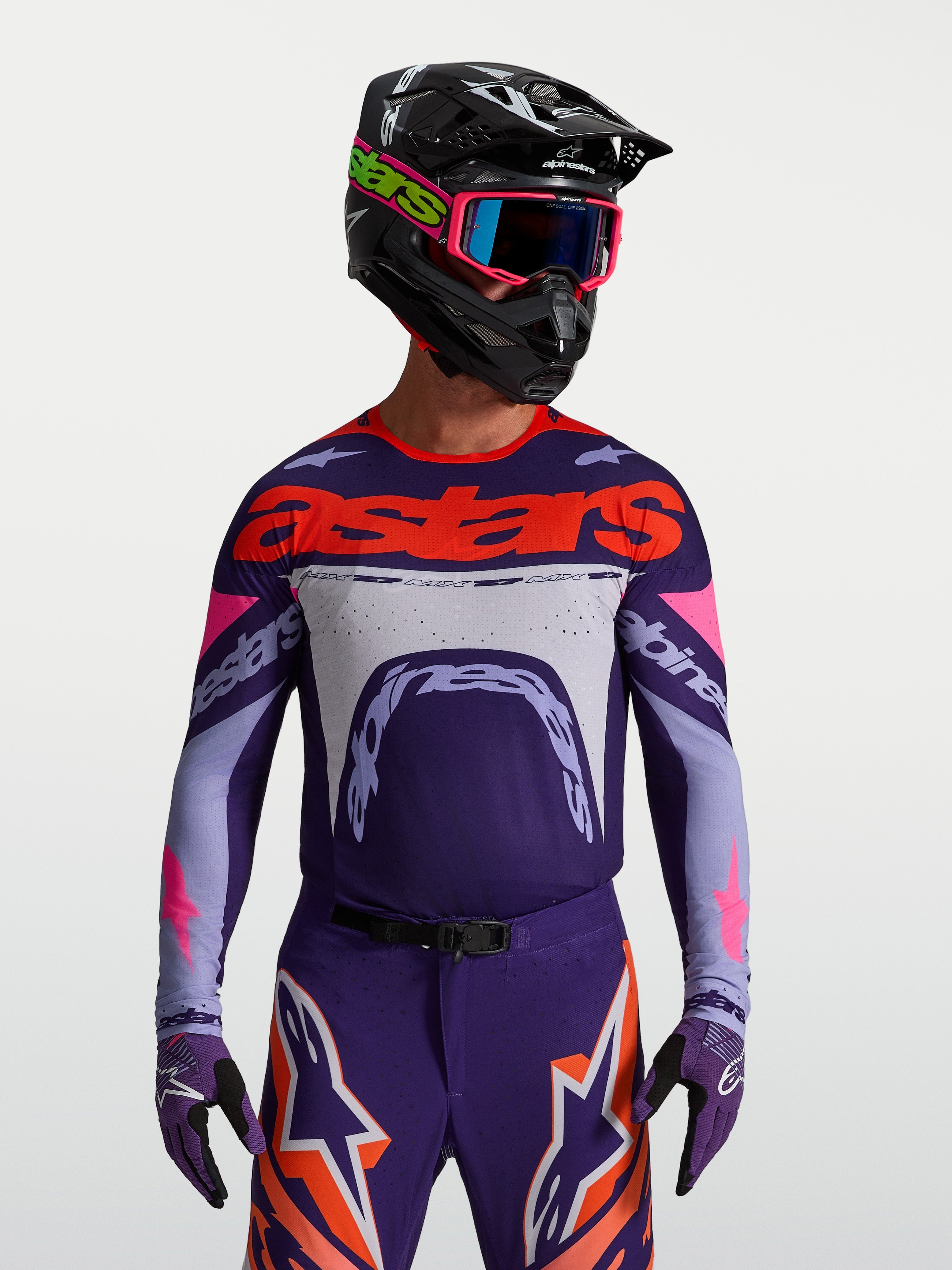 Alpinestars Maillot Supertech Dyna 2027 Light Violet Deep Purp Pink Fl pour homme