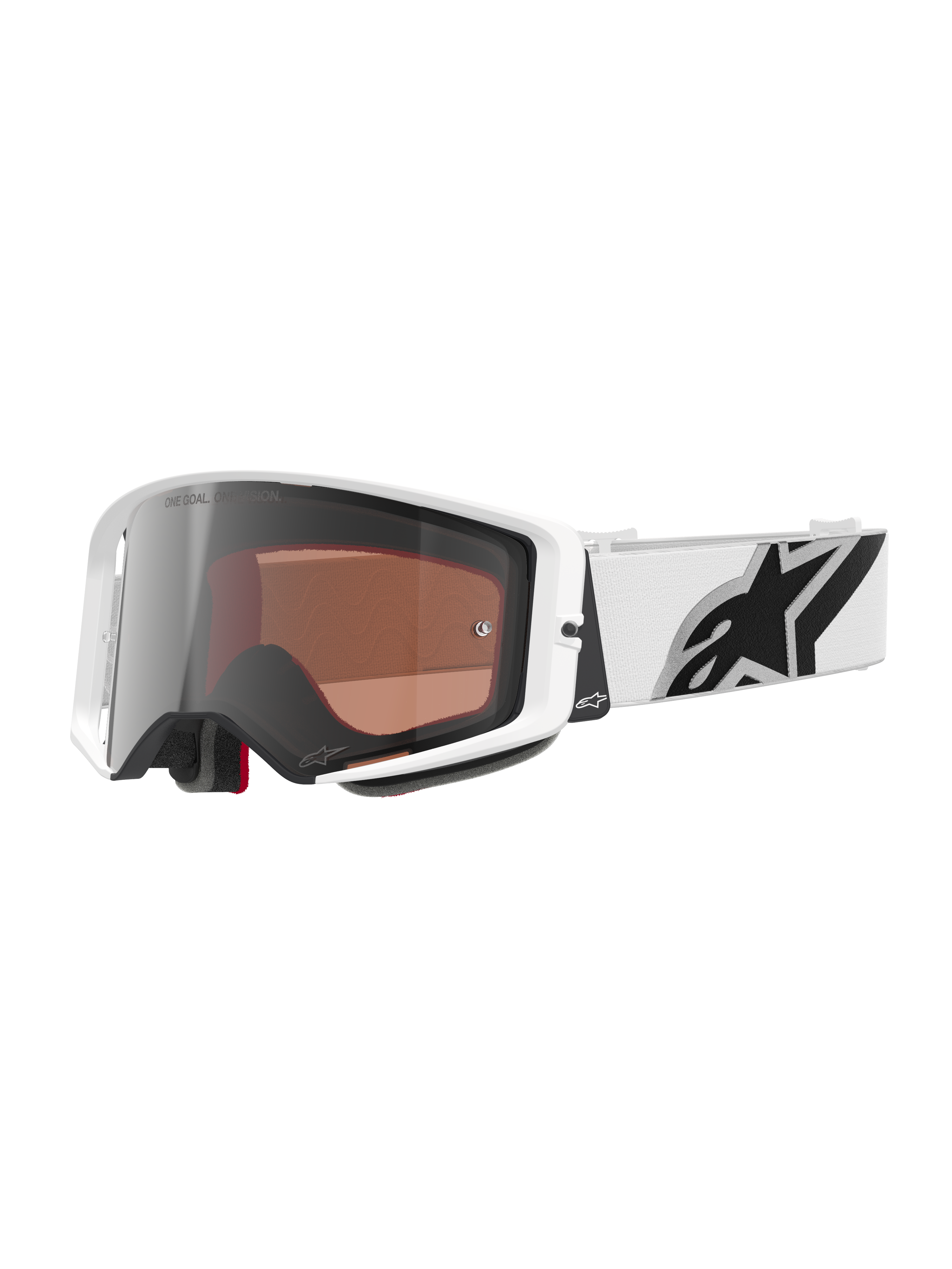 Alpinestars Supertech Corp Absolute Vision Mirror Lunettes de motocross blanches pour homme