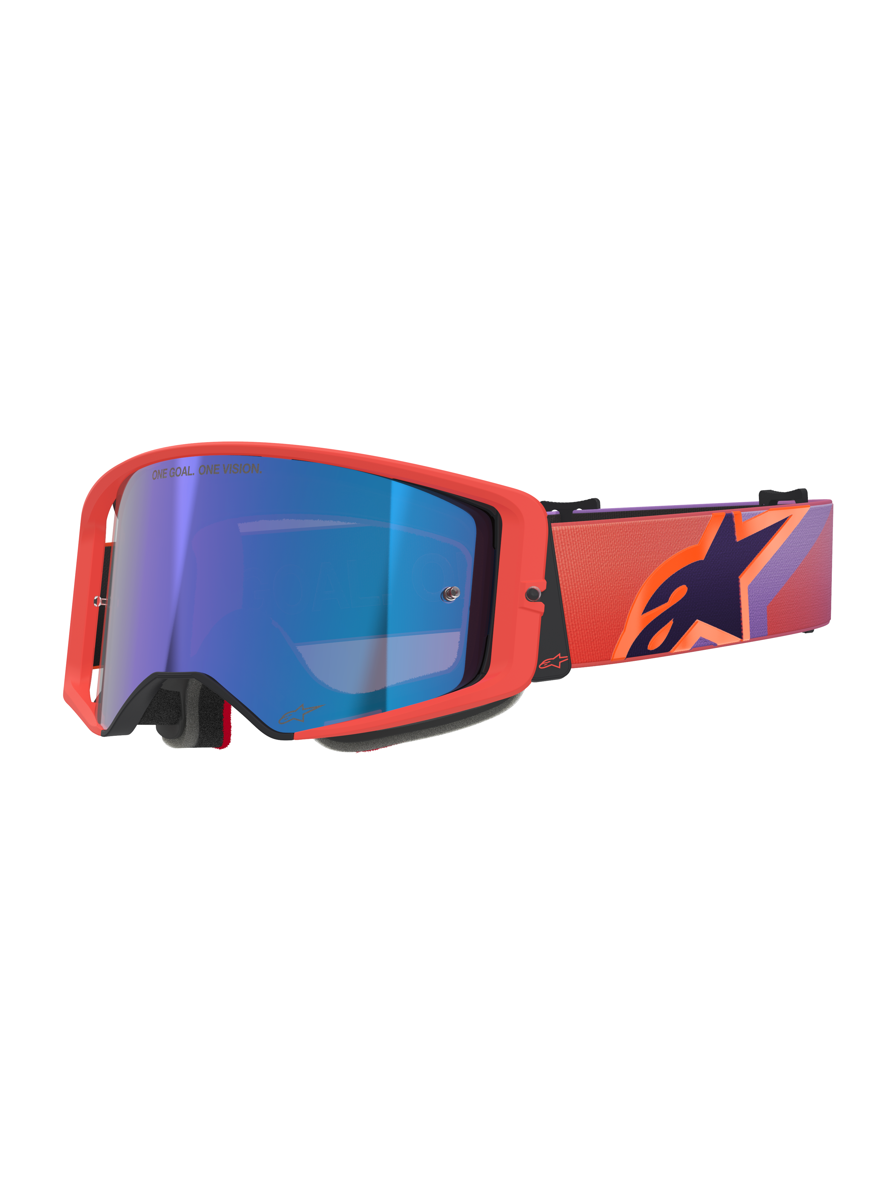 Alpinestars Masque Supertech Vision Corp Hot Coral Purple Mirror Blue, Taille: One Size pour homme