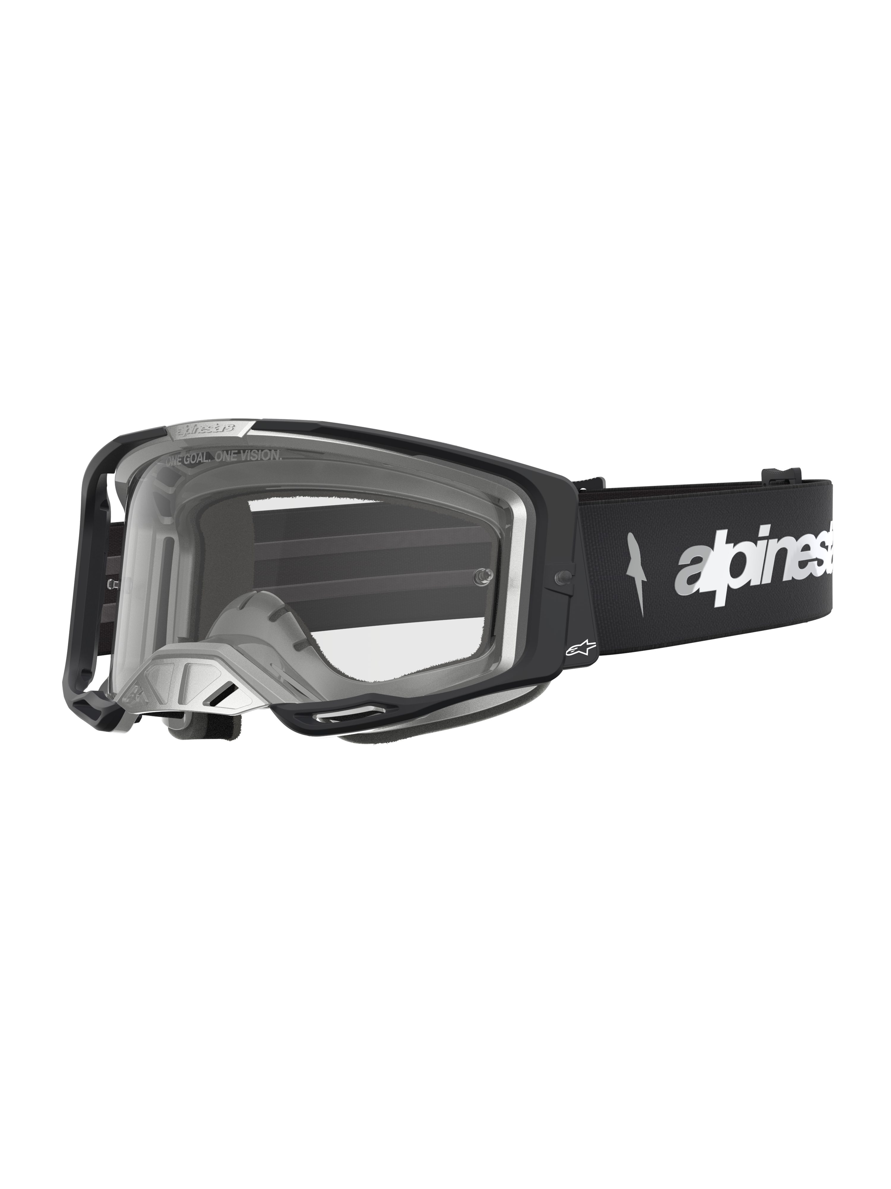 Alpinestars Vision 8 Amber Lunettes de motocross Noir/Argent pour homme