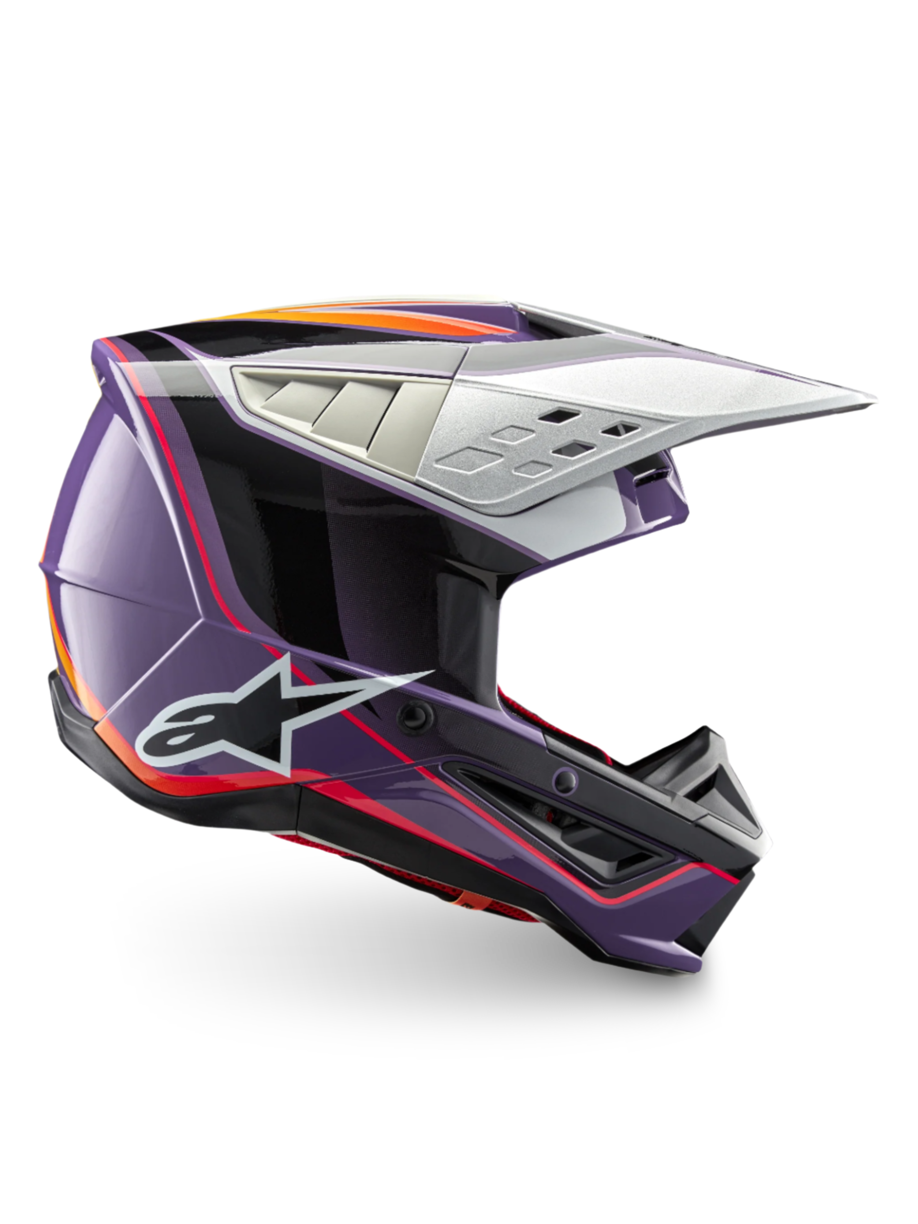 Alpinestars Casque S-M5 Sail ECE 22.06 Violet Black Silver Glossy, Taille: XL Black