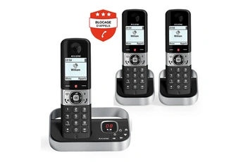 Alcatel Pack F890 Trio avec Repondeur et fonction Blocage appels publicitaires Noir