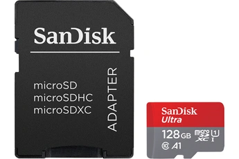 Sandisk Ultra microSD UHS-I U1 128 Go 140 Mo/s + Adaptateur SD