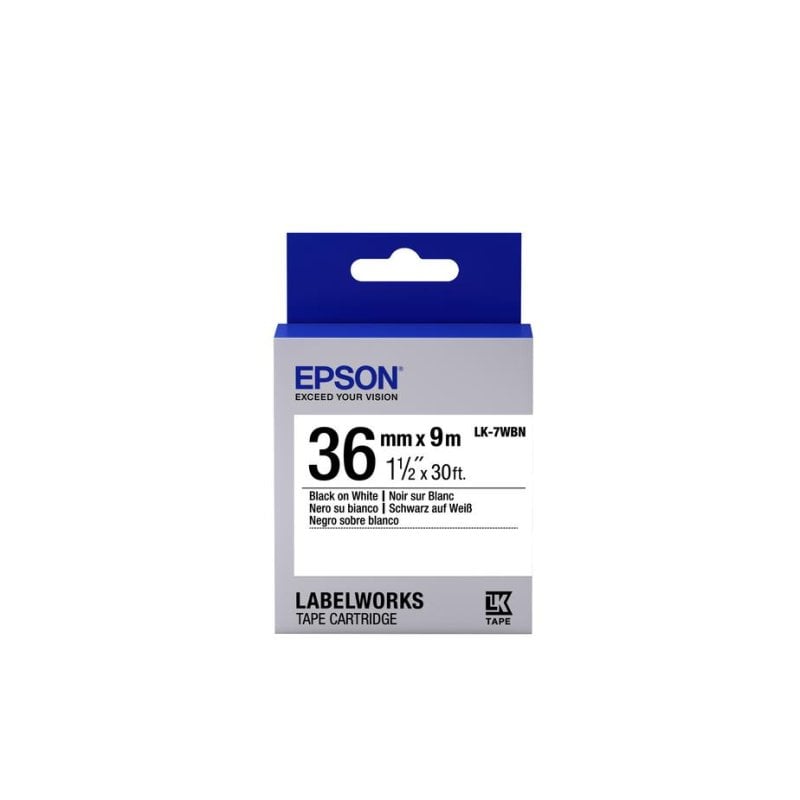 Epson Cintas pour imprimantes d'étiquettes LK-7WBN 36mm 9m sur