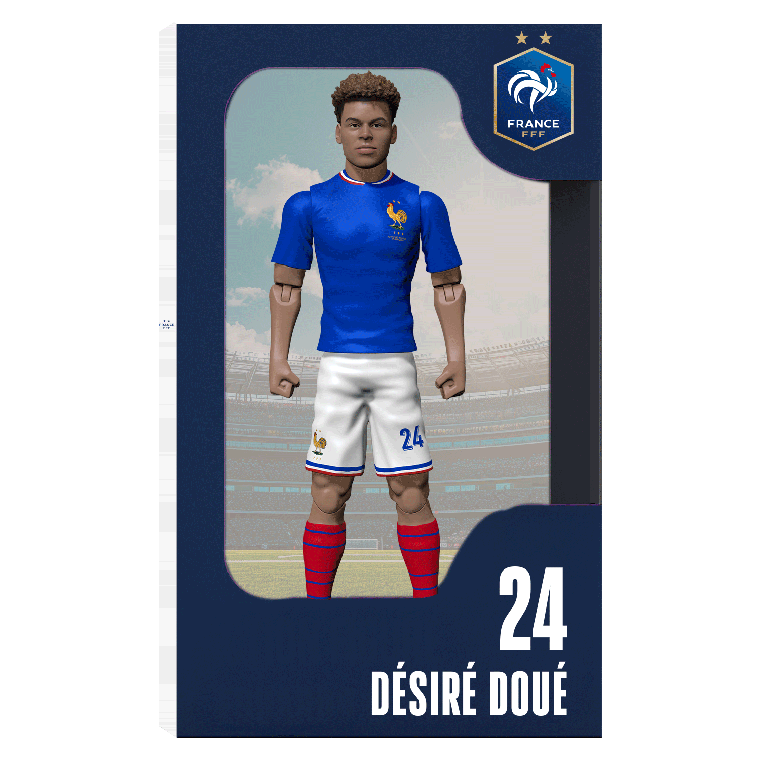 Megableu Figurine articulée Désiré Doué 20 cm France N°24 avec ballon