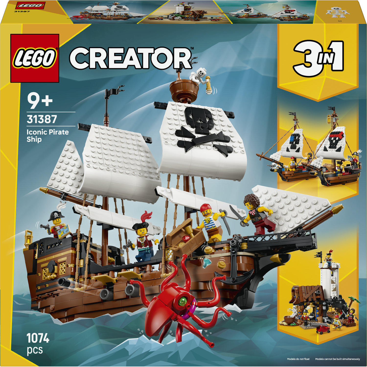 LEGO Creator 3-en-1 Ensemble de Construction Bateau Pirate Mythique 31387