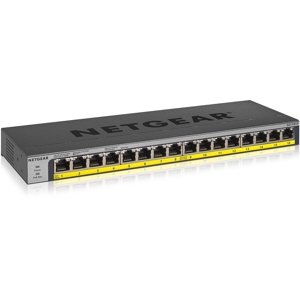 Netgear Commutateur GS116LP 16 ports PoE Gigabit