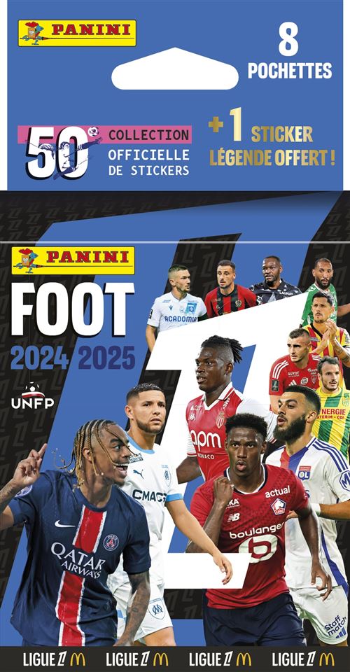 Panini Blister Stickers - Foot Ligue 1 2024-2025 Mcdonald's - 8 Pochettes + 1 Sticker Légende