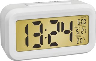 TFA Dostmann 60.2018.02 à quartz Réveil blanc Heures de réveil 1