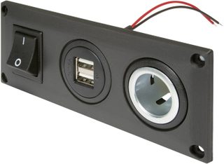 ProCar Prise de courant intégrée avec prise de courant USB-A double commutable + 1 prise de courant Charge de courant max=20 A 12 V, 24 V