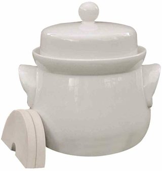 3202 Mini-Gärtopf creme 2,0 l mit Deckel und Steinen Pot de fermentation