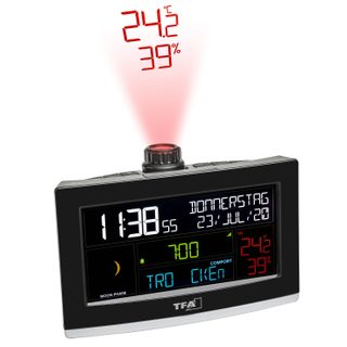 TFA Dostmann VIEW SHOW 35.8002.01 à quartz Horloge de table WiFi numérique noir