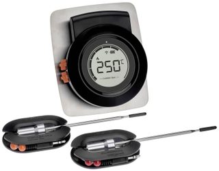 TFA Dostmann 14.1513.01 Thermomètre de barbecue alarme, capteur filaire, application gratuite, surveillance de la température à coeur burger, boeuf, veau,