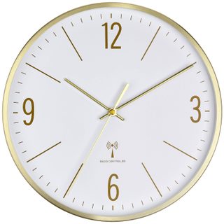 Horloge murale TFA Dostmann 60.3534.53 radiopiloté(e) 30 cm x 4.5 cm x 30 cm or