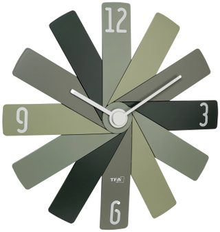Horloge murale TFA Dostmann 60.3020.04 à quartz 40 cm x 3.7 cm x 40 cm vert, olive, vert forêt mécanisme dhorloge silencieux