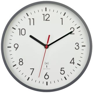 Horloge murale TFA Dostmann 60.3550.10 radiopiloté(e) 24.5 cm x 42 mm gris