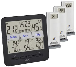 TFA Dostmann KLIMA@HOME 2 Thermo-hygromètre radiopiloté noir 30.3075.01
