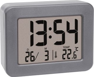 TFA Dostmann 60.2044.10 à quartz Réveil gris Heures de réveil 1