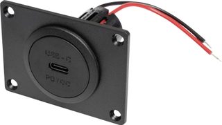 ProCar USB-C embase femelle PD/QC sans LED avec plaque de montage Charge de courant max=3 A 12 ou 24 V/DC