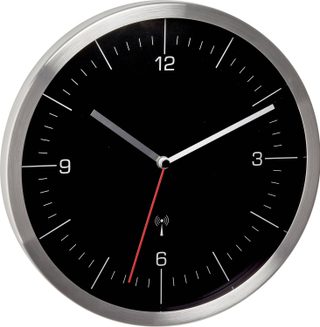 Horloge murale TFA Dostmann 60.3544.01 radiopiloté(e) 24.5 cm x 4.1 cm x 24.5 cm acier inoxydable mécanisme dhorloge silencieux