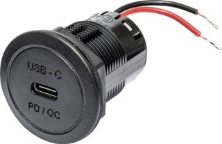 ProCar Prise femelle encastrée Power USB-C PD/QC 60 watts sans LED 12 V, 24 V