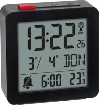 TFA Dostmann 60.2566.01 radiopiloté(e) Réveil noir Heures de réveil 1