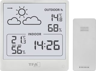 TFA Dostmann Funk-Wetterstation CLEO 35.1176.02 Station météo radiopilotée Prévisions météorologiques 12 à 24 heures Nombre de capteurs max.