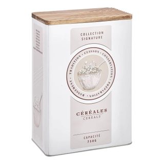 Boîte à Céréales en Métal  Signature  25cm Crème