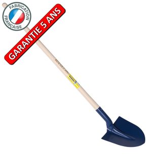 Pelle à terre, fortification 27 cm emmanchée 1,30 m, pour le maçon et le BTP