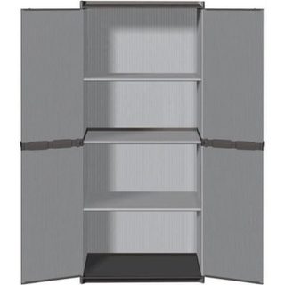 Armoire de rangement haute en résine TOOD - 3 tablettes - Gris