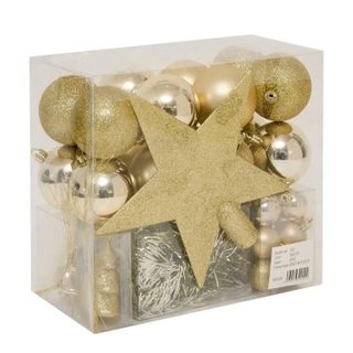 Kit 44 Pièces Déco de Noël   Star  24cm Doré