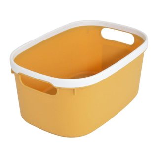 Panière de Rangement Bicolore  Poignées  30cm Ocre