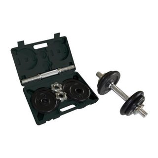 Schildkröt Set de Mancuernas 10 kg avec Barre de Chrome 30 cm et Disques en Fonte unisex