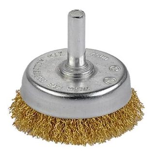 Brosse métallique rotative laiton soucoupe Ø 50 mm