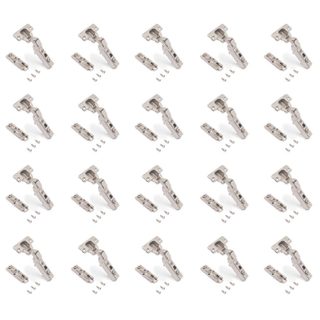 Lot de 20 charnières coudées X91 à fermeture amortie avec embases droite à visser -  Hauteur 1 -  Acier -  Nickelé