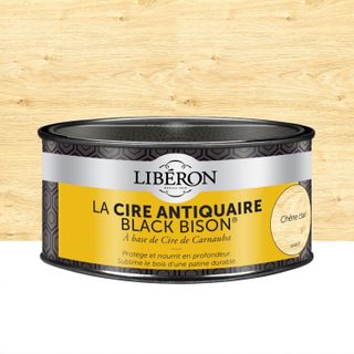 Cire en pâte meuble et objets Antiquaire black bison® LIBERON, chêne clair 0.5 l