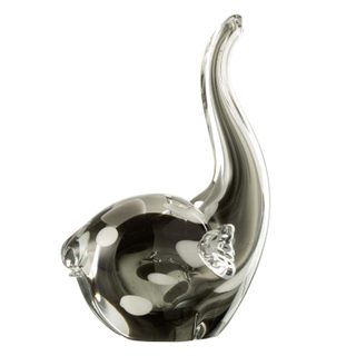 Statuette Éléphant en Verre  Gavin  24cm Noir