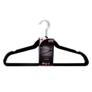 Lot de 8 Cintres en Feutrine 45cm Noir