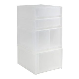 Tour de Rangement 4 Tiroirs  Tide'n  62cm Transparent