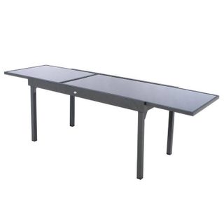 Hesperide Table de jardin extensible "Piazza" anthracite & graphite 12 places en aluminium traité époxy