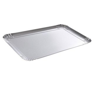 Lot de 3 Plateaux en Carton  Rectangle  28x42cm Argent