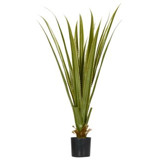 Plante artificielle agave H.90 cm 16 feuilles tronc grand réalisme pot inclus