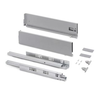 Tiroir extérieur Vertex avec réglages 3D hauteur 131mm -  40kg -  profondeur 450mm -  Acier -  Peint en blanc