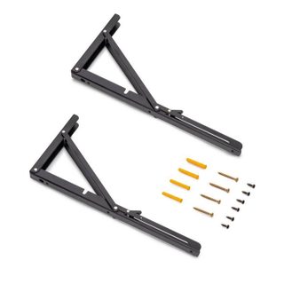 Jeu de Supports de pliage - longueur 403mm - Acier - Peint en noir