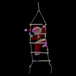Père Noël Grimpeur Led  Échelle  70cm Rouge